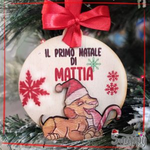 Appendino in legno con personaggio in 2D