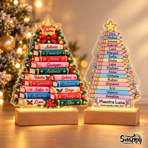 Lampada Albero di Natale con Nomi Alunni – Regalo Maestra