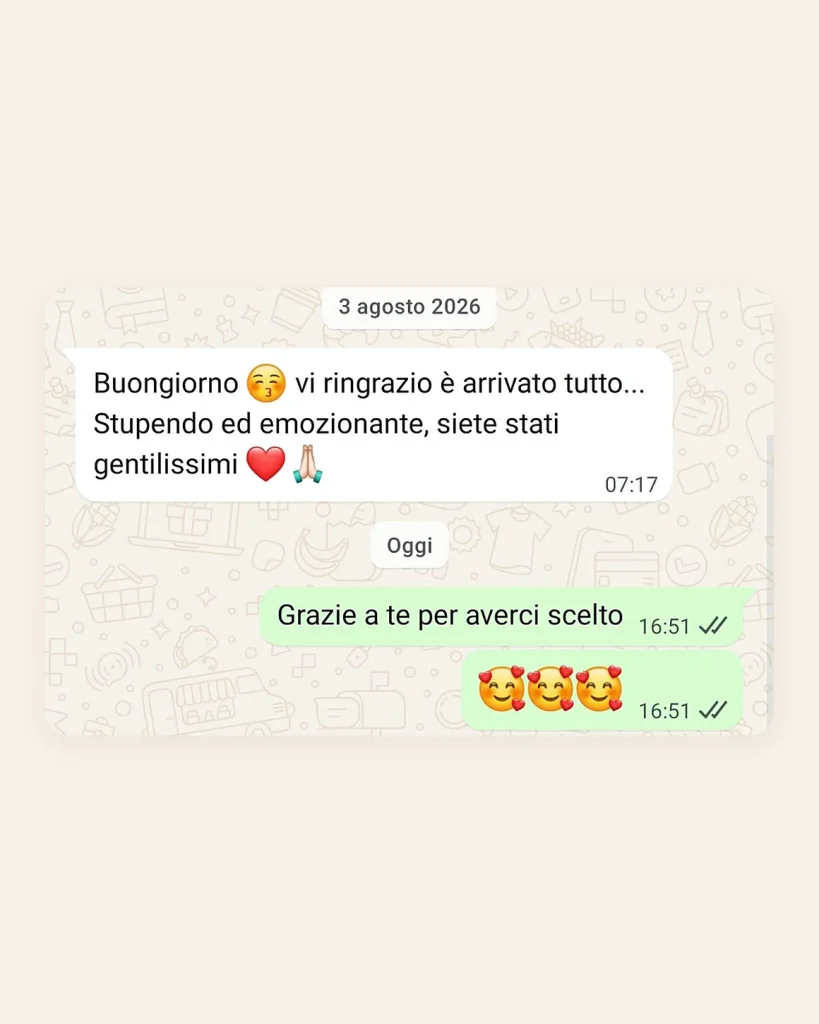Messaggio di una cliente soddisfatta