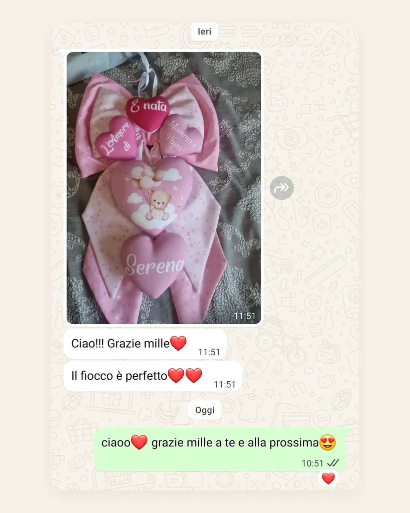 Messaggio di una cliente soddisfatta